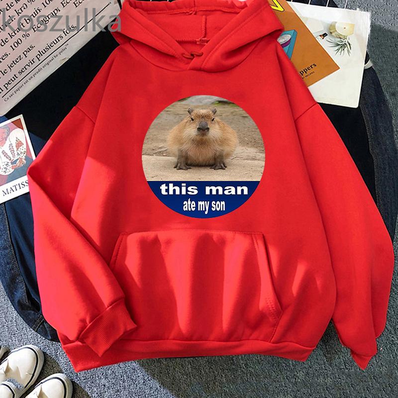 Mikina s kapybarou Vtipná kapybara Toto Unisexové tričko sežralo mého syna Vlastní mikiny Unisexové mikiny Potištěné kapuce Oblečení s dlouhým rukávem