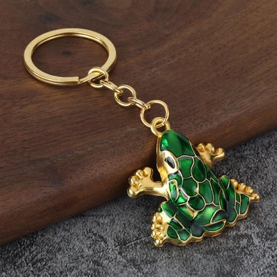 4Pcs Keychain Pendant, Zinc Alloy Frog Shape Key Ring with Chain Design, Key Chain for Keys Backpacks School Bag Accessory
