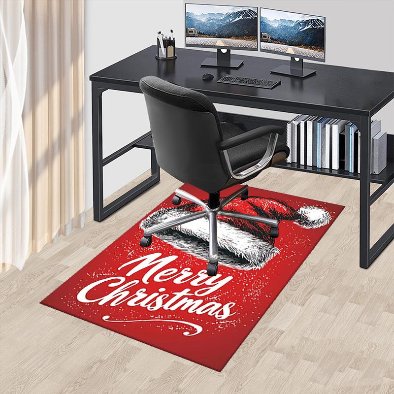 

Christmas Santa Claus Chair Mat - Anti-Slip Carpet for Office, Home Decor, Living Room, Bedroom, Game Room & Dormitory - Anime Cartoon Design Holiday 60cm by 90cm