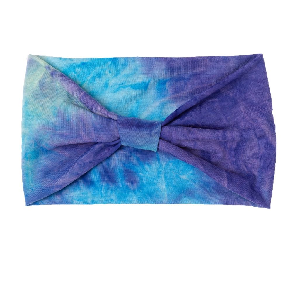 Colorful Tie Dye Headwrap Elastic Wide Headband Bowknot Turbans Cross Headband  Girls Ladies