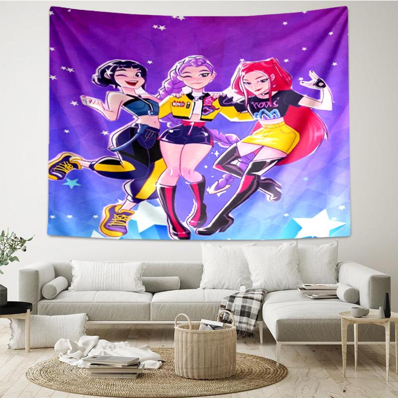 Superhero kpop Friends Adventure Tapestry Hanging for Bedroom,Livingroom, Playroom,Decor Art Room Wall Tapestry Holiday and Birthday Gifts