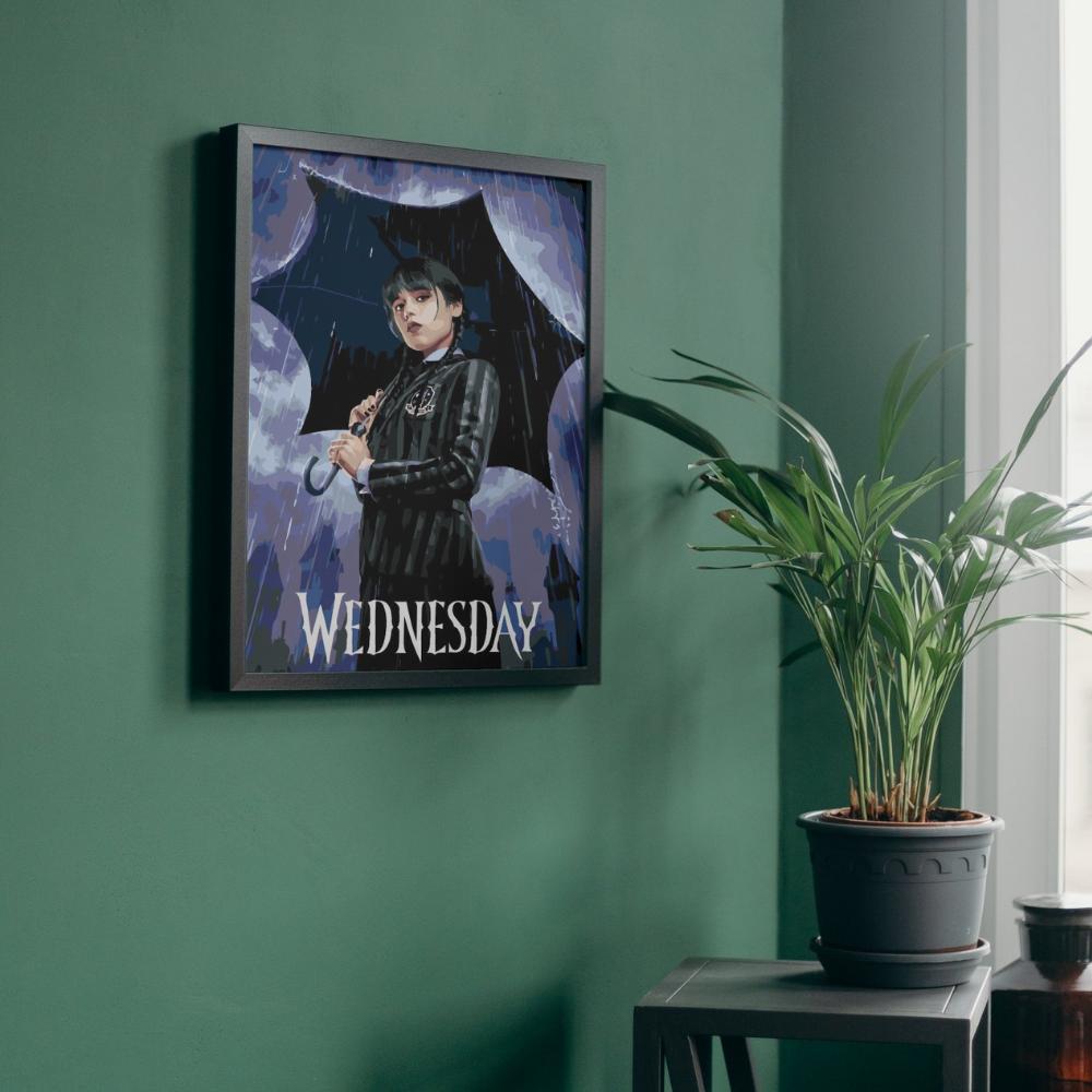 Malowanie Po Numerach Z Ramą Obrazy Do Malowania -Wednesday Addams 40X50 Cm