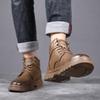 Winter high-top Martin boots men's leather thick-soled casual velvet warm wool cotton boots men's short boots trendy tooling boots
