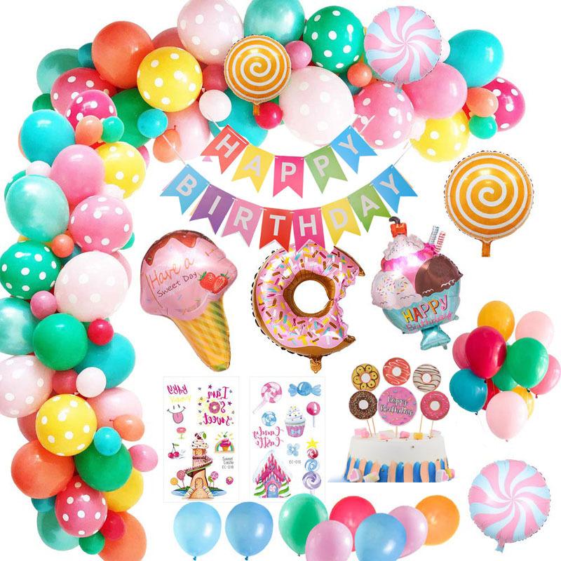Bruiloft Verjaardag Babyborrel Geslachtsonthulling Decoraties Stofblauw Wit Ballonnenboog Slingerset