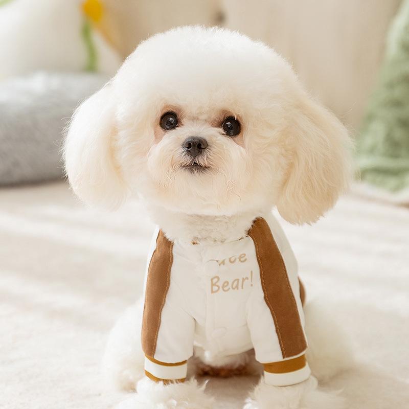 Cute Dog Baseball Suit Autumn and Winter Teddy Than Bear Small Dog Warm Bipeg Cat Pet Clothes