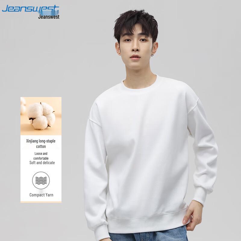 JEANSWEST Herren Casual Einfarbiges Rundhals-Sweatshirt