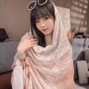 Women's Ethnic Printed Shawl Scarf with Plate Buckle