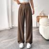 2026 Euro-American High-Waisted Wide-Leg Business Office Suit Pants with Pockets
