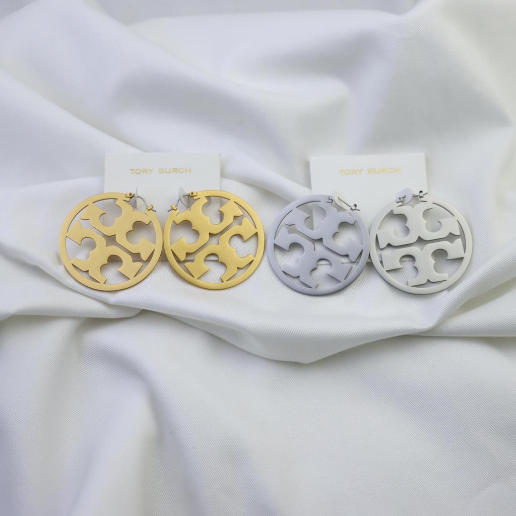 European & American Style Frosted Gold Retro Earrings: Luxurious Round Brass with Logo Design