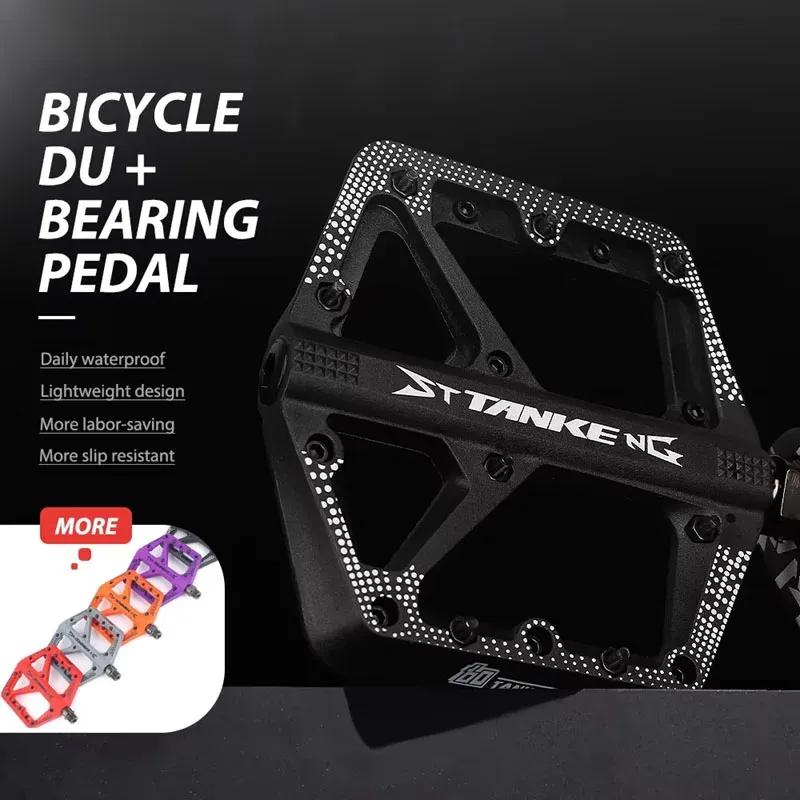 TANKE Bike Pedals Non-Slip Nylon MTB/Road Bicycle Pedals Bearing Cycling Footrest Black/Red/Gray/Orange