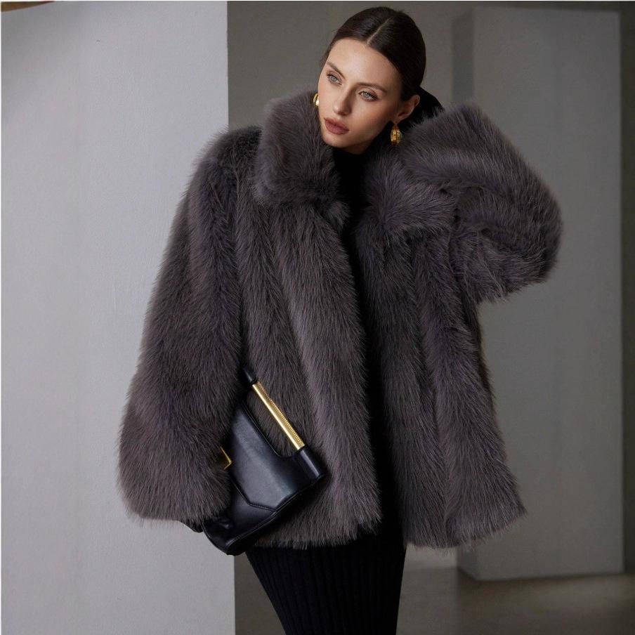 Autumn and winter new artificial fur coat