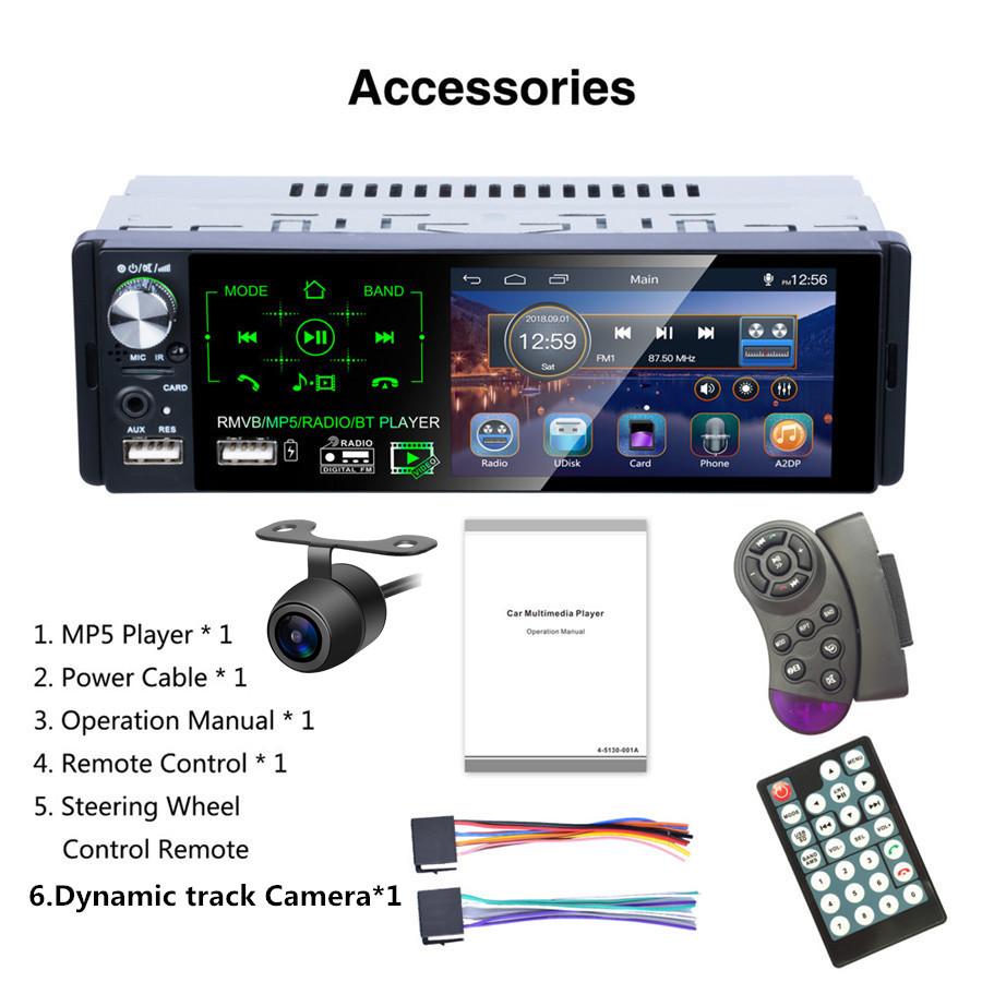 Car 4.1" Touch Screen Bluetooth MP5 Player AM FM Radio RDS+Dynamic Track Camera
