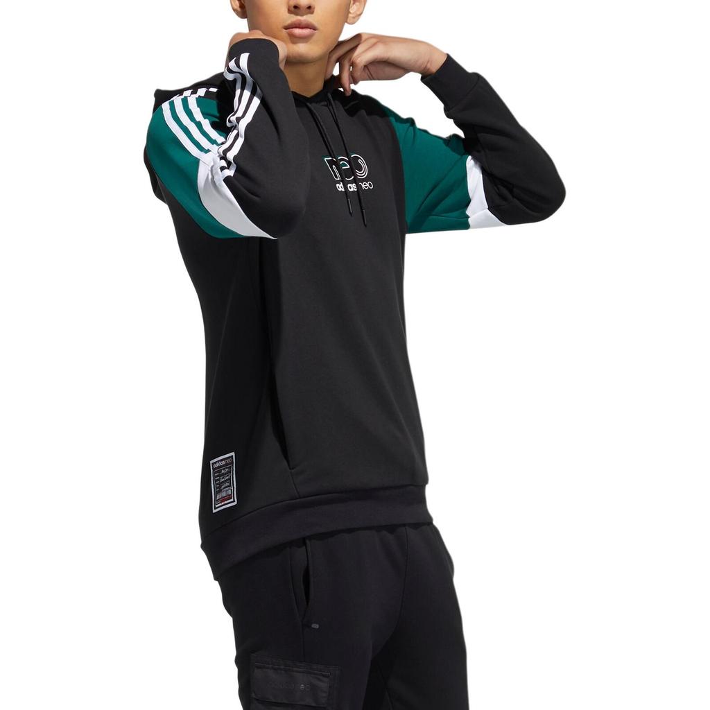 Adidas Neo Brilliant Hoodie 2 With Colorblock Design Men Hoodies Black GU0835