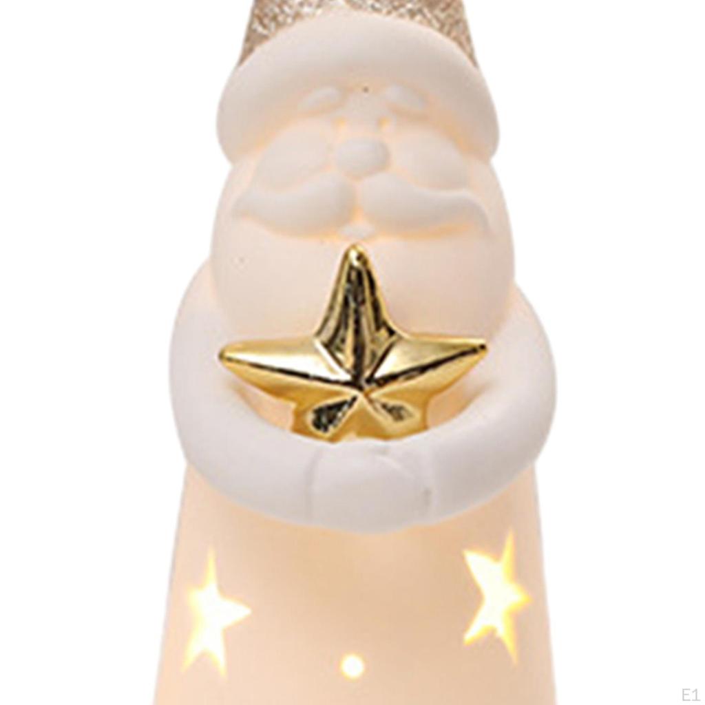 Ceramic Lighted Christmas Statue, Warm Light Table Decoration, Decorations