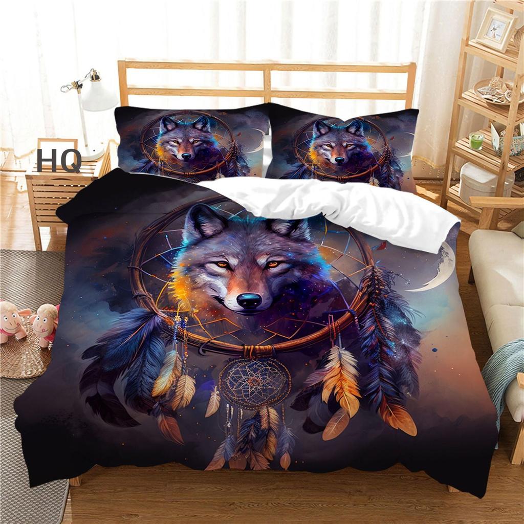 Bedding Polished Four-Piece Set Custom Animal Wolf Print Three-Piece Set Quilt Cover Sheet