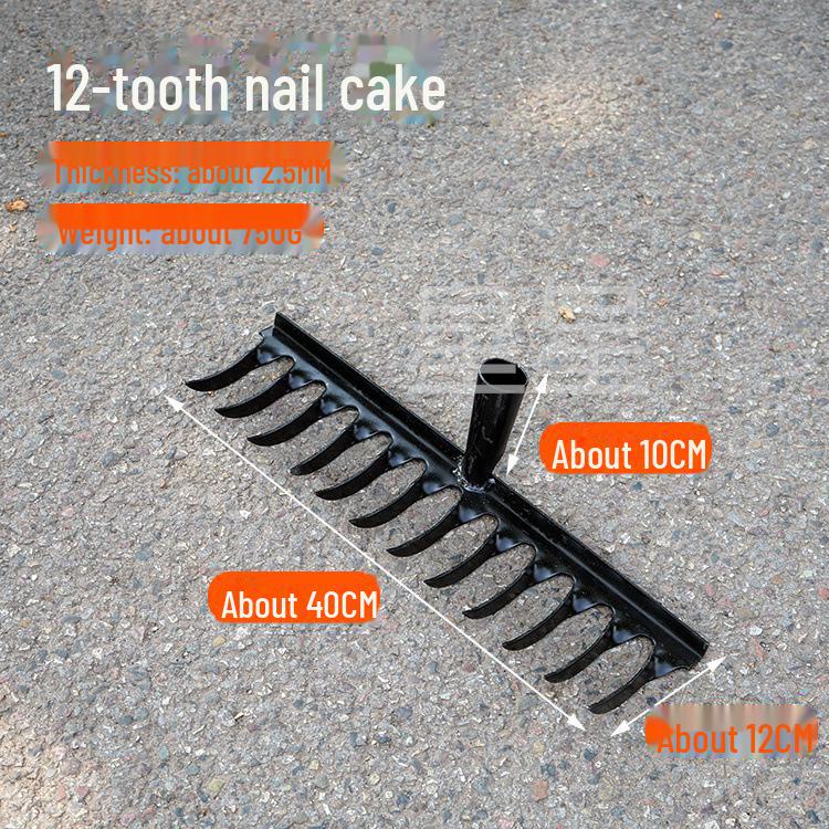 

Утолщенная многозубая головка садовых граблей из марганцевой стали с закрученными зубьями
