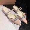Women's Mules Slippers Fashion Designer Pointed Toe Sandal Luxury Rhinestone Casual Slippers for Women Banquet Party Dress Shoes