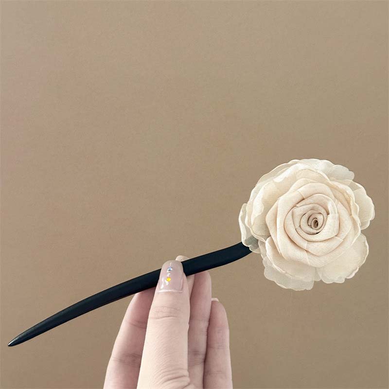 

Новая китайская сетчатая деревянная палочка для волос с цветком для женщин, винтажная ручная работа, палочка для волос Ханфу, аксессуары для укладки волос