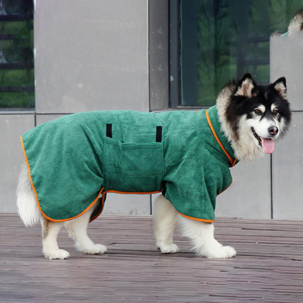 Pet Product Absorbent Dog Bathrobe Adjustable Soft Fiber Dog Bath Towel Quick Drying Pet Drying Coat Large Small Dogs