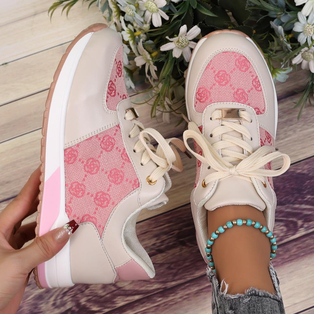 Women Sneakers New Summer Mesh Patchwork Lace-Up Flat Sneakers Women Lightweight Classic Versatile Vulcanize Shoes for Women