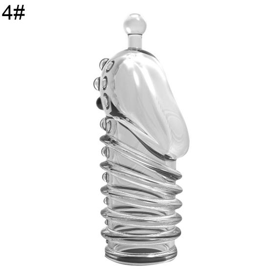 Yousheng Männliche Wiederverwendbare Penis Hülle Dildo Verlängerer Vergrößerung Kondome Schwanz Verzögerungsring