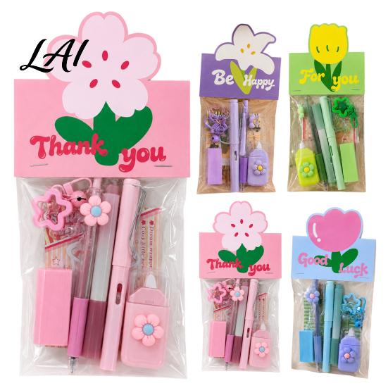 Portable Correction Tape for School Flower Stationery Set Macaron Color And Smooth Gift Set Girls Writing Gel Pens Homework Essentials Students Pens