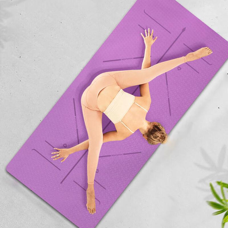 TPE Extra Thick Yoga & Fitness Mat with Posture Lines