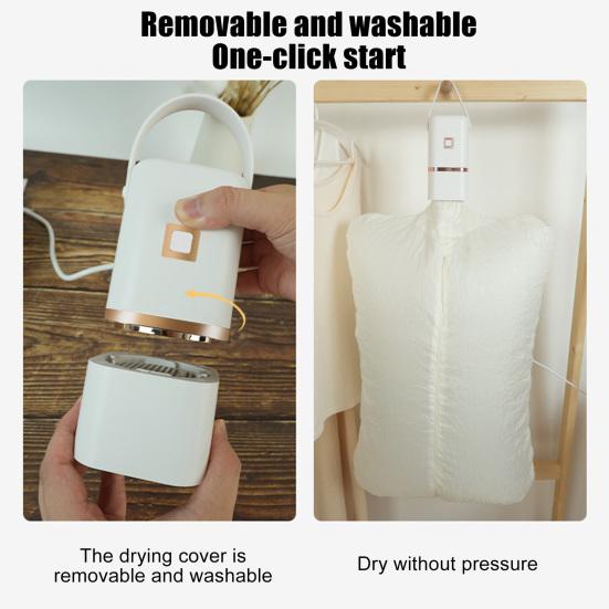 Electric Clothes Dryer Mini Laundry Dryer with Timer Function Easy To Use Low Noise Small Compact Electric Drying Machine with Dry Bag