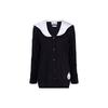 Ss22 Smiley Face Collar Cardigan Sweater Women Outerwear Black K1718-683