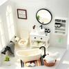 Miniature Dollhouse Bathroom Set BJD Dolls Realistic Sink Toilet Shower Scene Decor Accessory