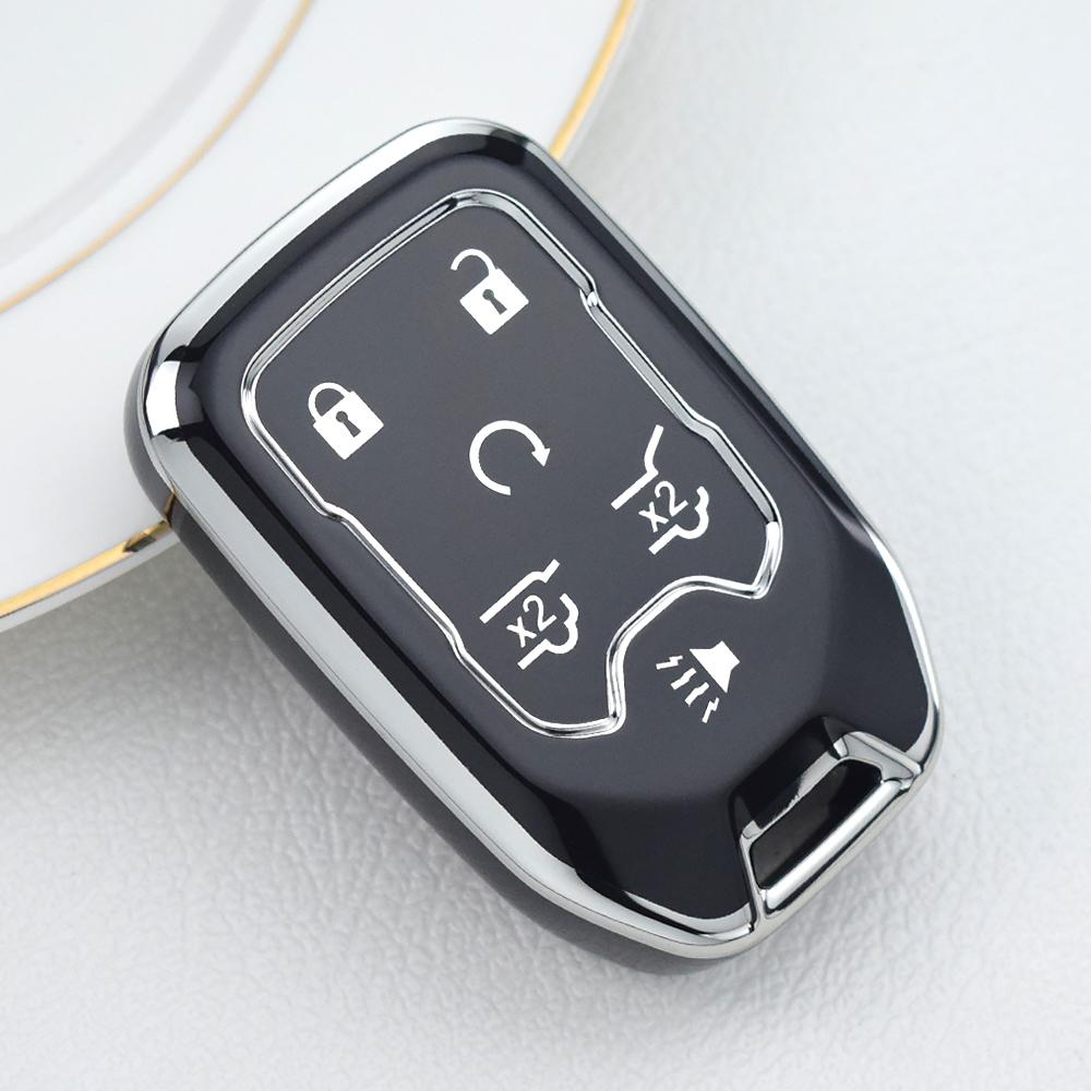 New Car Key Cover Case fob For Chevrolet Suburban Silverado GMC Terrain Yukon Tahoe Sierra Smart Auto Accessories Key Ring