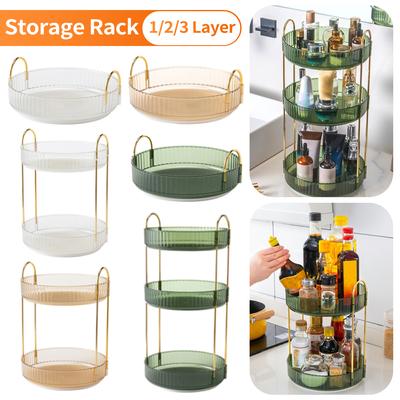 360 Grad drehbares Gewürzregal, Speisekammerschrank, Drehteller, Kosmetik-/Würzorganizer, Küchenaufbewahrungskapazität, Regal, Badezimmerzubehör