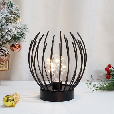 Kovová čierna klietková batériová stolová lampa Lampa na batériu Bezdrôtová vonkajšia lampa Skvelá pre domácu dekoráciu, večierky na terase