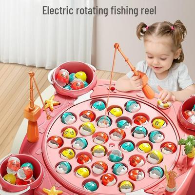 Popular Electric Rotating Magnetic Fishing Set - Educational Pretend Play Toy for Parent-Child Interaction, Ideal for Boys and Girls