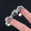 Natural Moss Moss Prehnite Sterling Silver Mother Ethnic Flower Bangle Jewelry