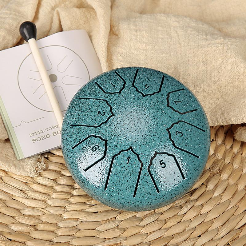 4-inch Mini Ethereal Steel Tongue Drum - 8-tone, Worry-Relief Percussion Instrument for Kids, Portable and Empty Drum Design