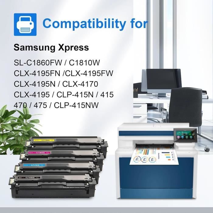 Cartouches de Toner - Samsung - CLT-K504S - 4 Couleurs - 2500 pages - Compatible Imprimantes Xpress