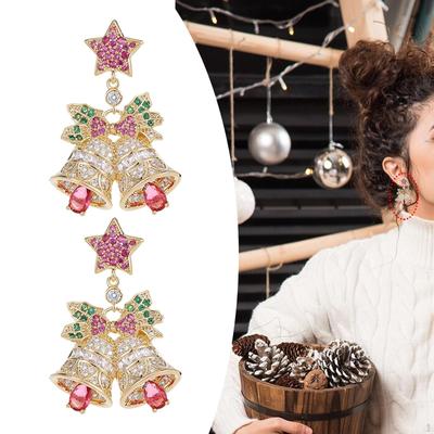 Christmas Bell Earrings for Xmas Valentines Day Gifts Couples Daily Wear