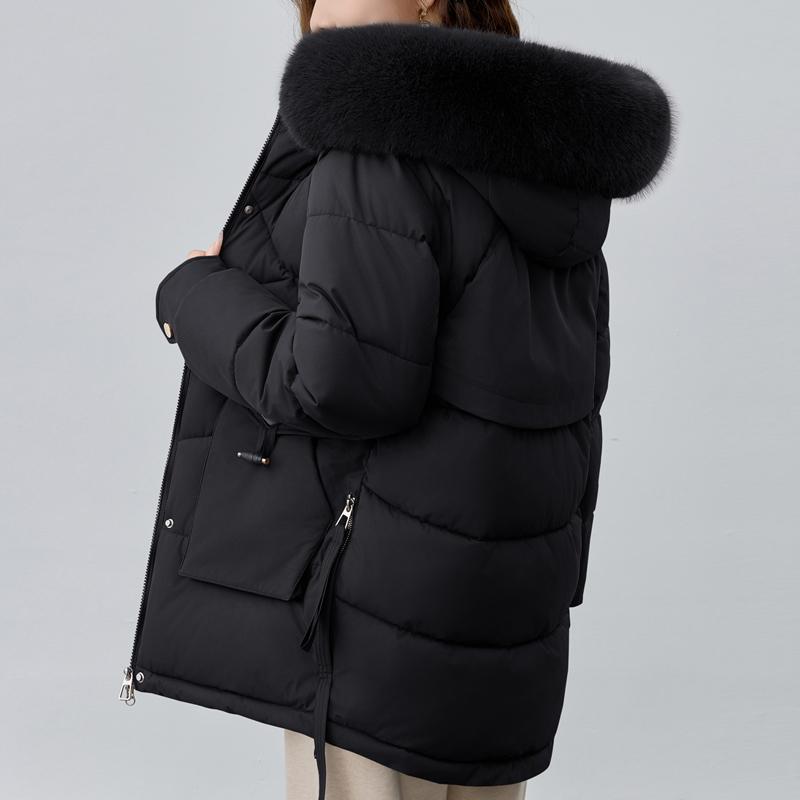 Sleeves Detachable Fashion Woman Parkas Winter Coats Hooded Faux Fur Collar Thick Warm Outerwears Women's Jackets