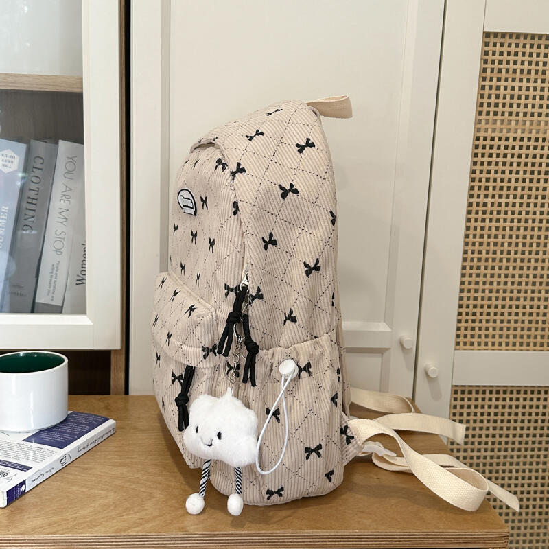 Student School Bag Bow Ribbon Large Capacity Backpack Computer Backpack