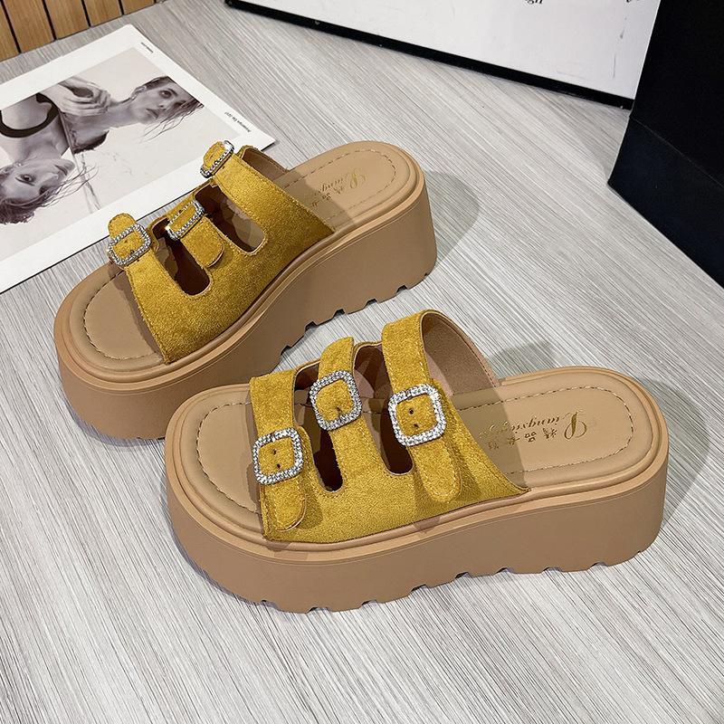 Thick-bottomed Versatile Outer Wear Cool Slippers Women's 2025 Summer New Pink Cute Slippers Beach Cool Slippers