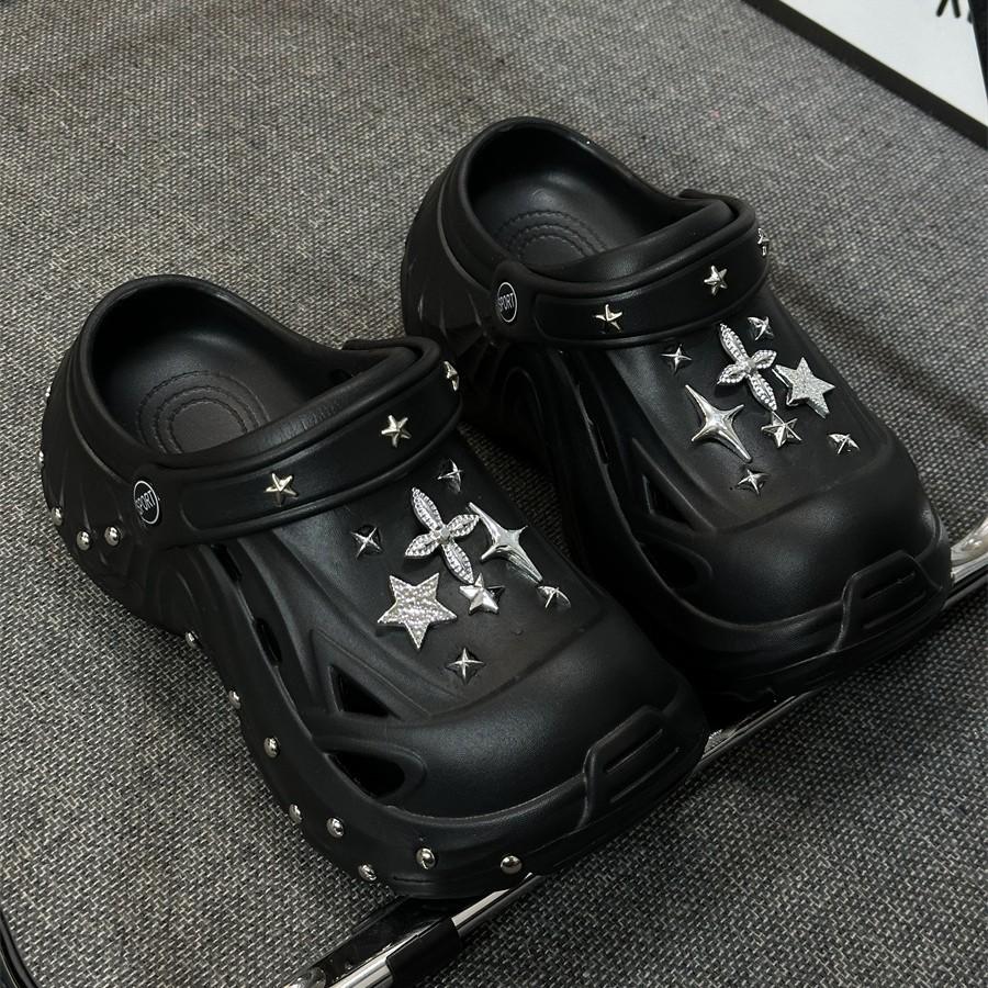 New summer go out punk platform hole shoes slippers women's summer sandals outside students