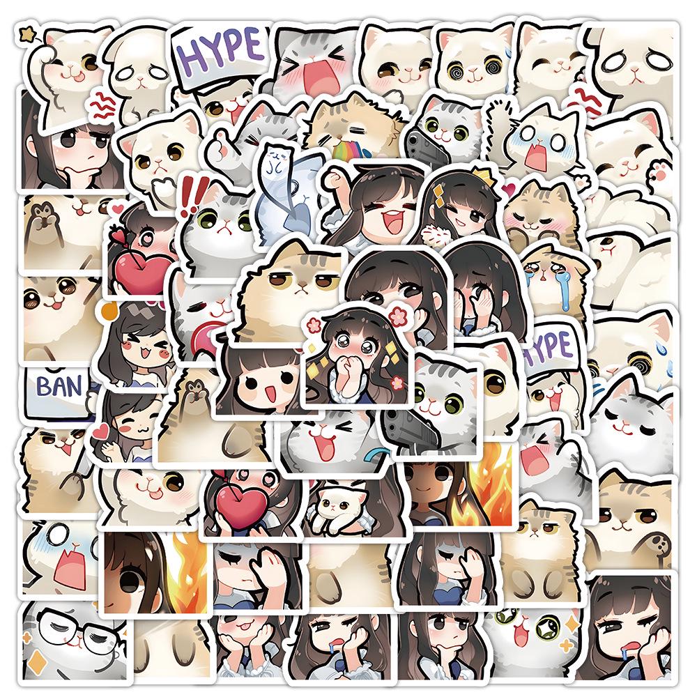 1800 Realistic Cartoon Kitten Stickers: Cute Cat Graffiti Collection for Creative Decoration