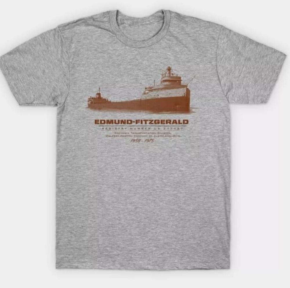 VTG Edmund Fitzgerald GORDON LIGHTFOOT Shirt Classic Gray Unisex T-Shirt S