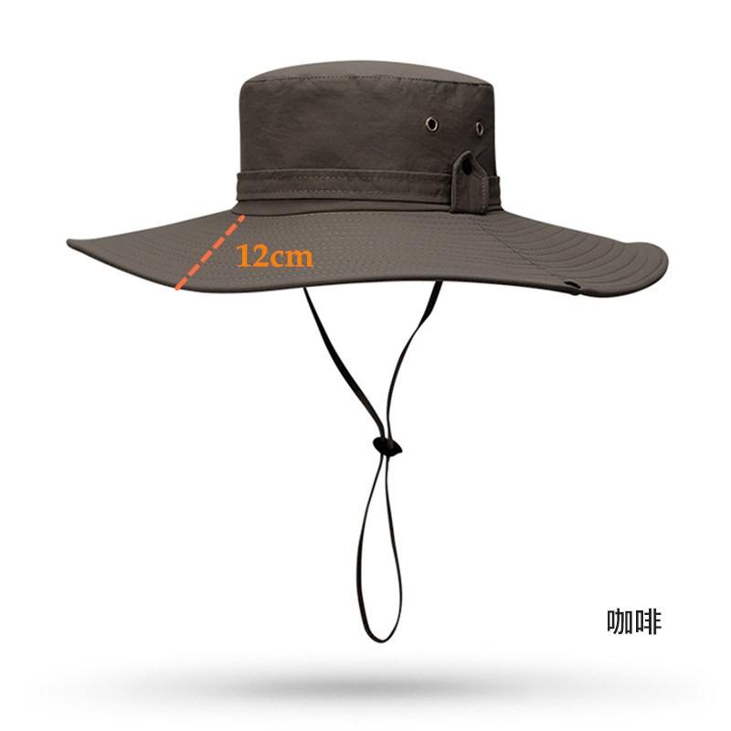 62cm Męski Kapelusz Outdoorowy Letni Kapelusz Wędkarski Turystyczny Jeździecki Duże Rondo Ochrona przed Słońcem Anty-UV Oddychający Wodoodporny Kapelusz Wiaderkowy