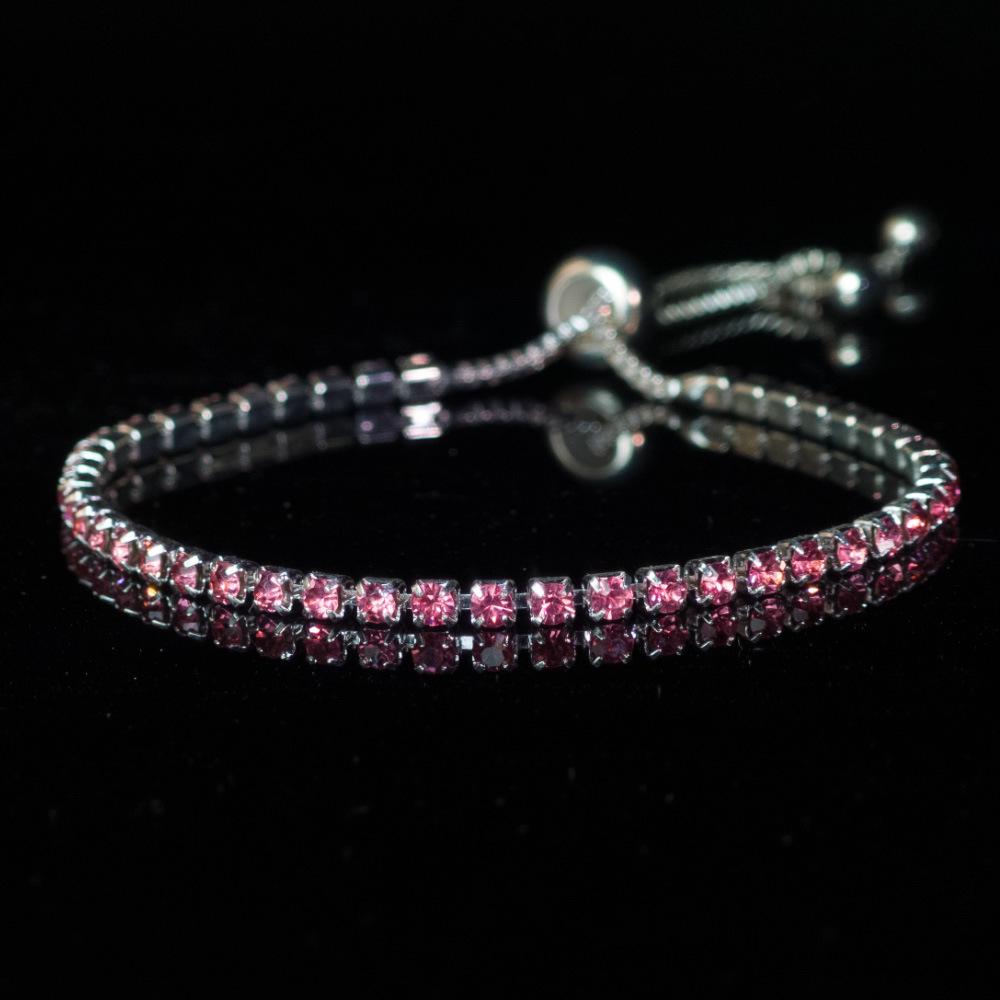 Zircon Adjustable Tennis Bracelet, Luxury Women's Jewelry with Full Diamond Design