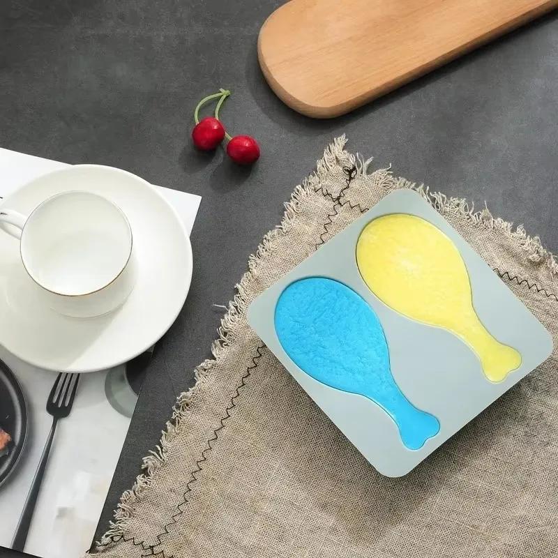 2-Grid Chicken Leg Shaped Silicone Mold Kitchen Baking Cake Decoration Chocolate Candy Molds Handmade Essential Oil Soap Mould