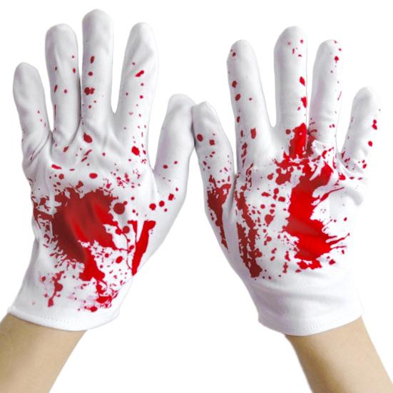 Reusable Holiday Party Supplies Halloween Horror Gloves, Creepy Red Hand Cosplay Prop for Party, Atmosphere Spooky Costume Accessory Haunted