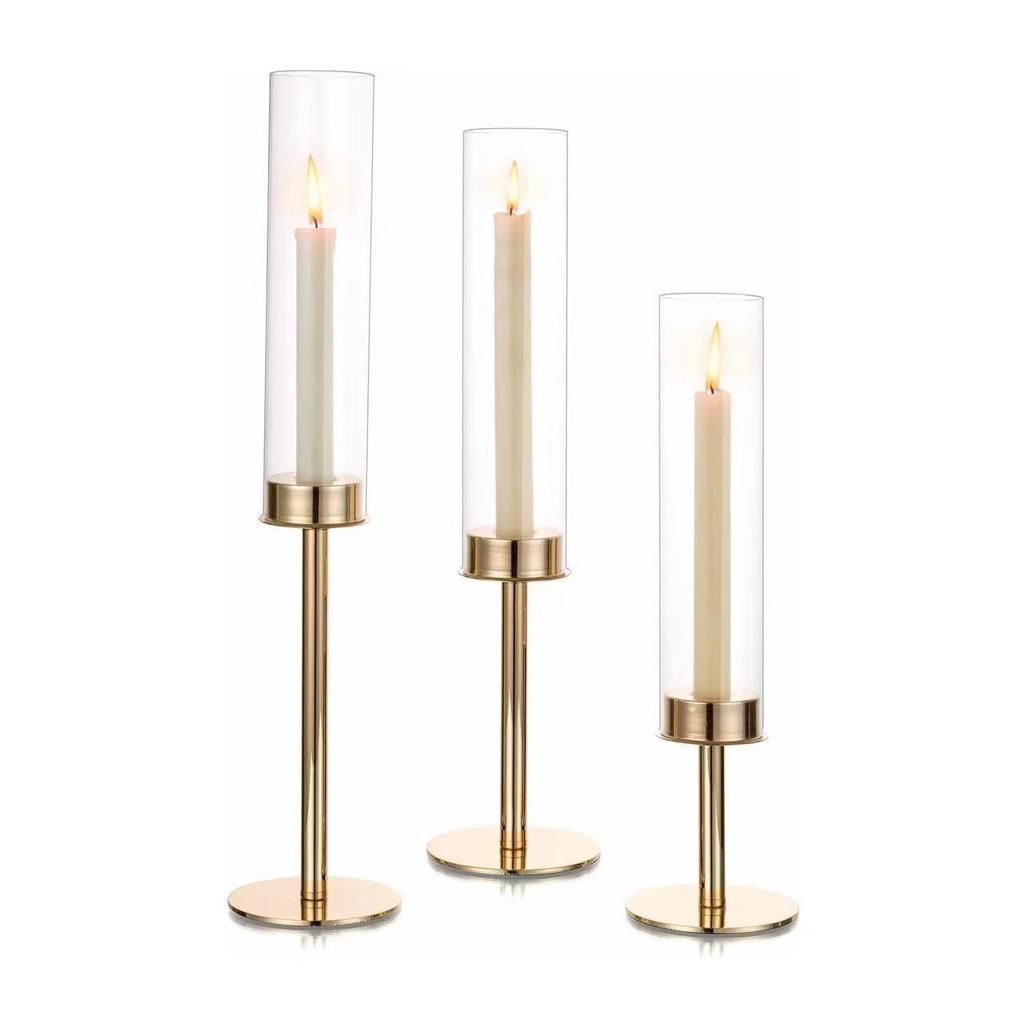 Gold Electroplated Iron Art Candlestick Set – Ideal for Weddings, Birthdays, and Home Decor