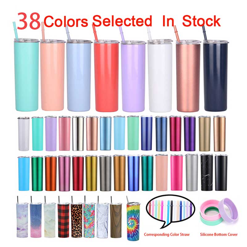 Wholesale 15oz 20oz 30oz Straight Double Wall Skinny Tumbler Mug Vacuum Insulated Stainless Steel Tumbler 20oz(566.99g)
